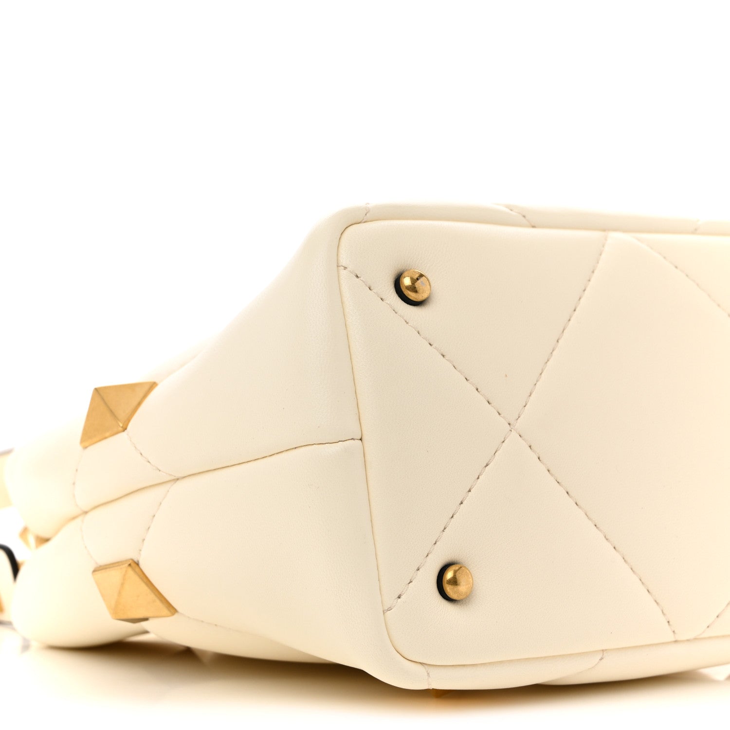 Valentino Garavani Nappa Small Roman Stud The Handle Bag Ivory 9 of 12