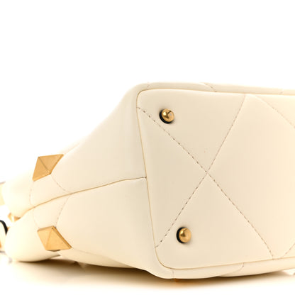 Valentino Garavani Nappa Small Roman Stud The Handle Bag Ivory 9 of 12