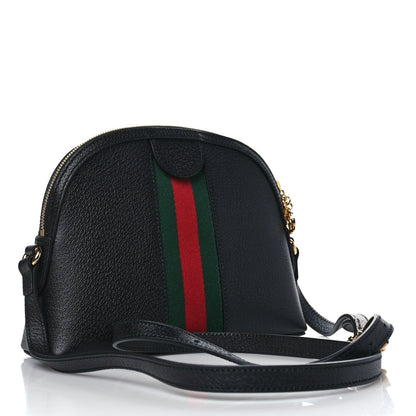 Gucci Calfskin GG Web Small Ophidia Dome Shoulder Bag Black 3 of 9