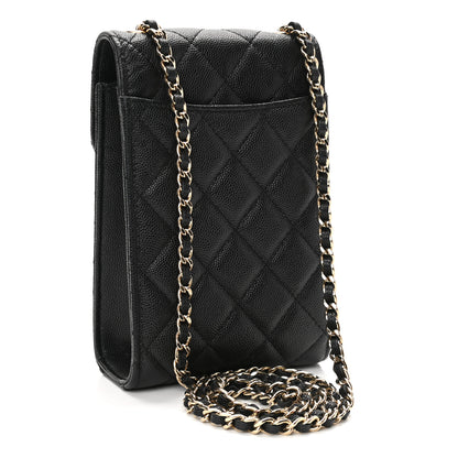 Chanel Caviar Quilted Classic Phone Holder Black 3 of 12