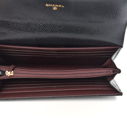 Chanel Caviar Quilted Large Gusset Flap Wallet Black 5 of 9