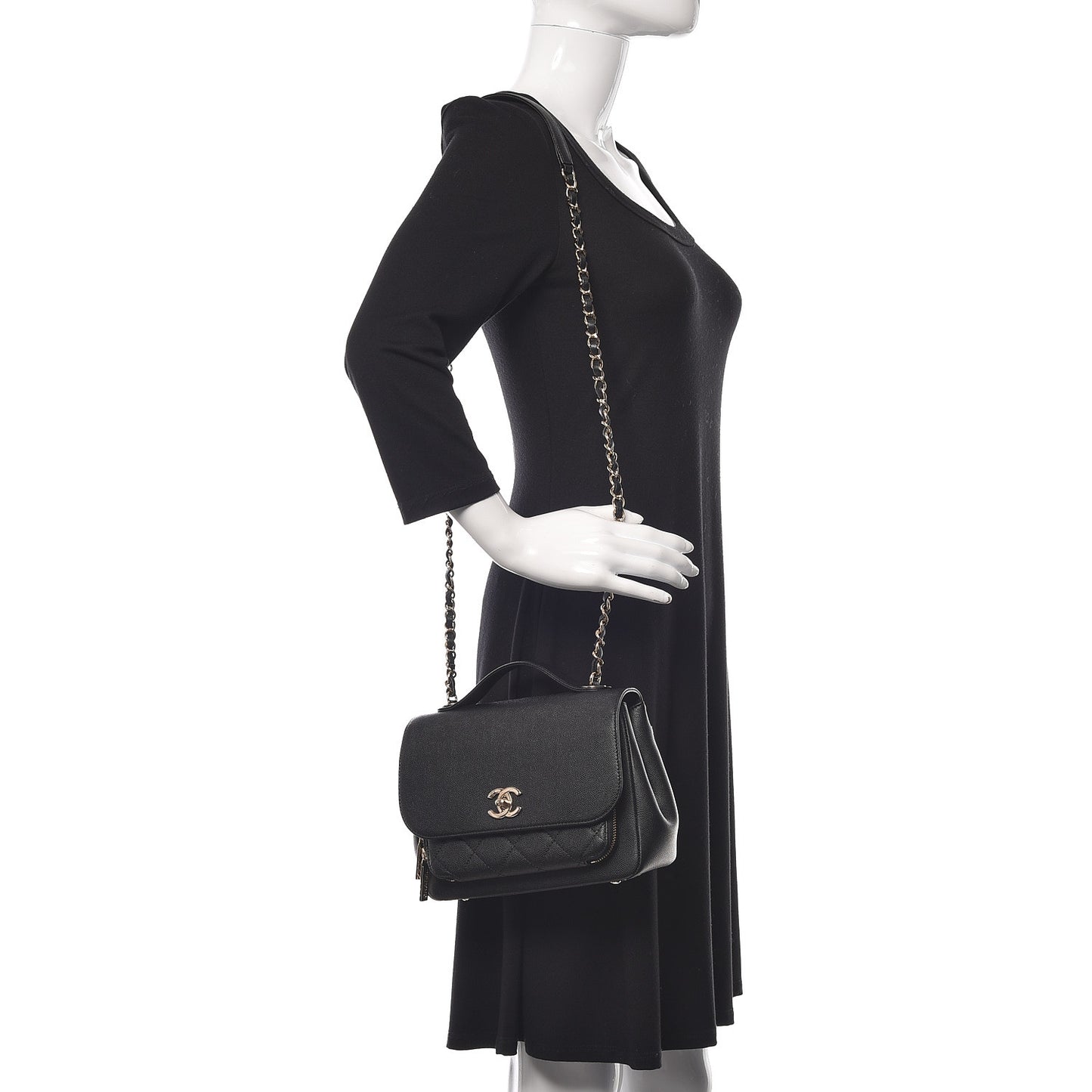 Caviar Quilted Medium Business Affinity Flap Black