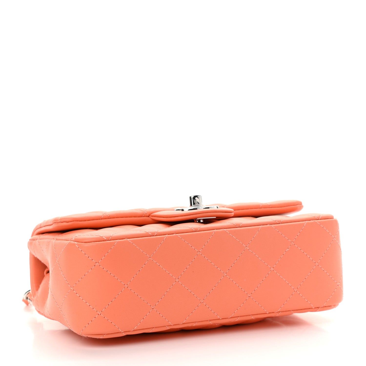 Chanel Lambskin Quilted Mini Rectangular Flap Light Orange 3 of 10