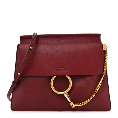 Chloe Calfskin Medium Faye Shoulder Bag Sienna Red 1 of 17