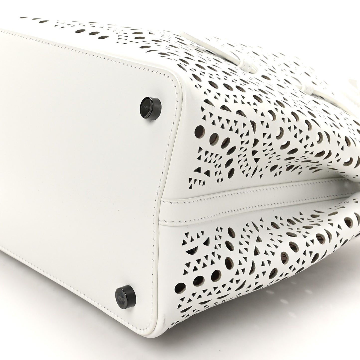 Calfskin Vienne Wave Mina 25 Bag  White