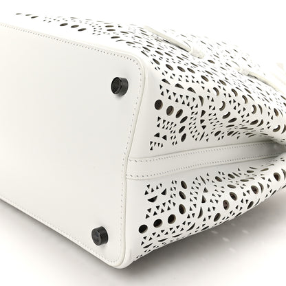 Alaia Calfskin Vienne Wave Mina 25 Bag  White 10 of 10
