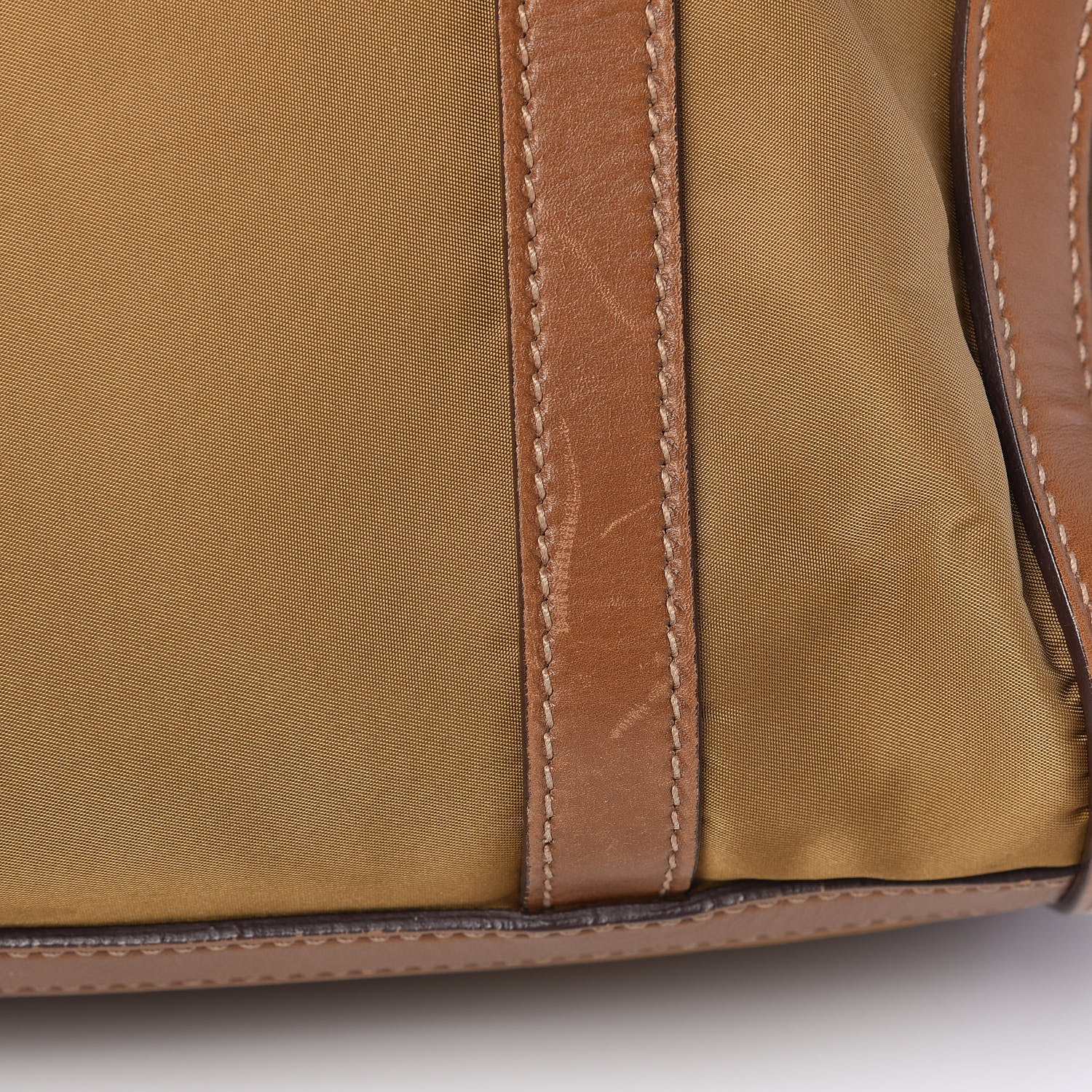 Prada Tessuto Nylon Calfskin Shoulder Bag Brown 24 of 30