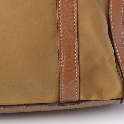 Prada Tessuto Nylon Calfskin Shoulder Bag Brown 24 of 30