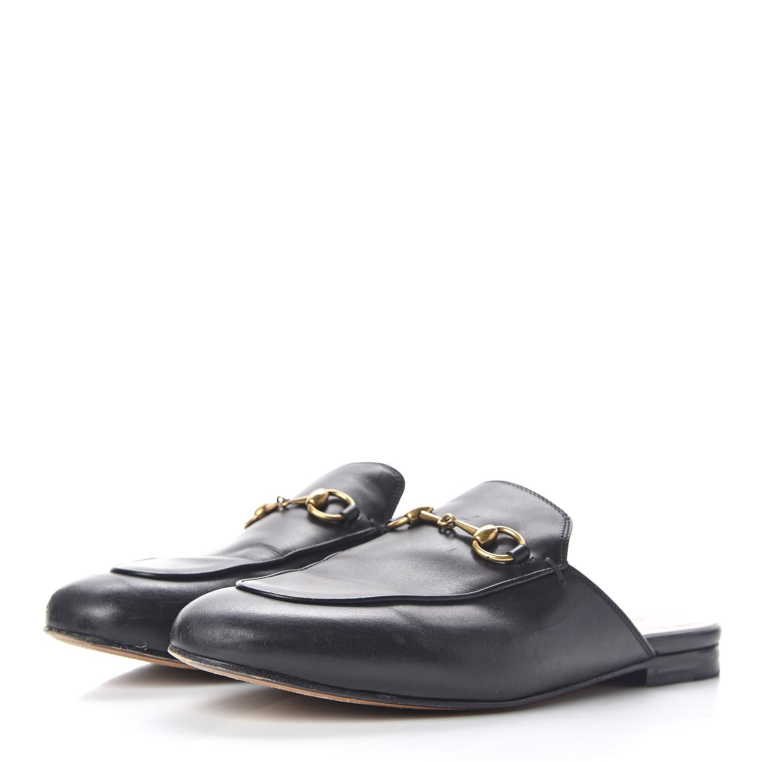 Gucci Calfskin Womens Princetown Slippers 37.5 Black 3 of 13