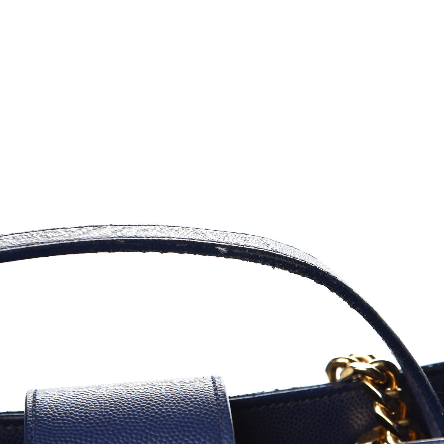 Saint Laurent Grain De Poudre Matelasse Chevron Monogram Shopping Bag Deep Marine 18 of 19
