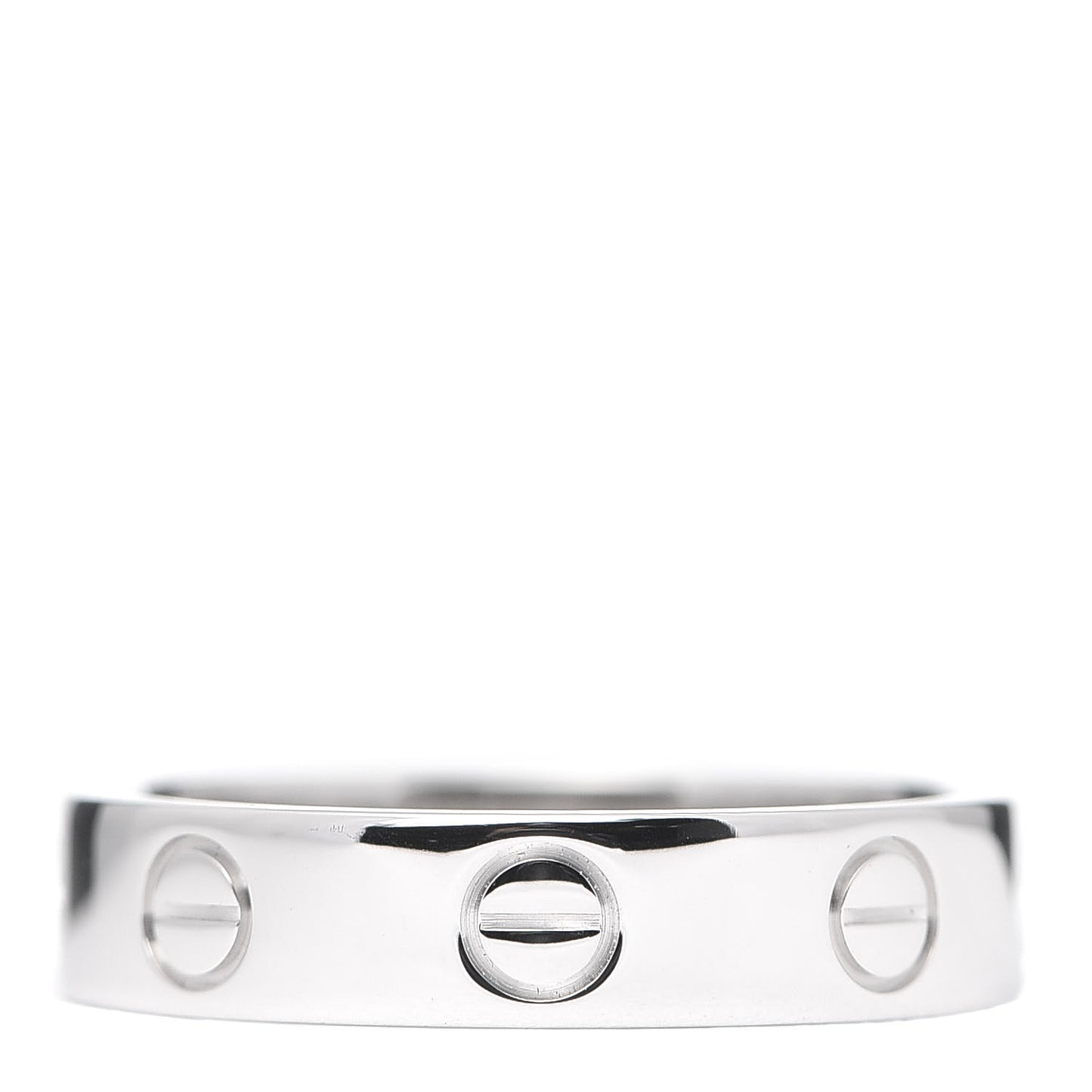 18K White Gold Diamond 4mm LOVE Wedding Band Ring 48 4.5