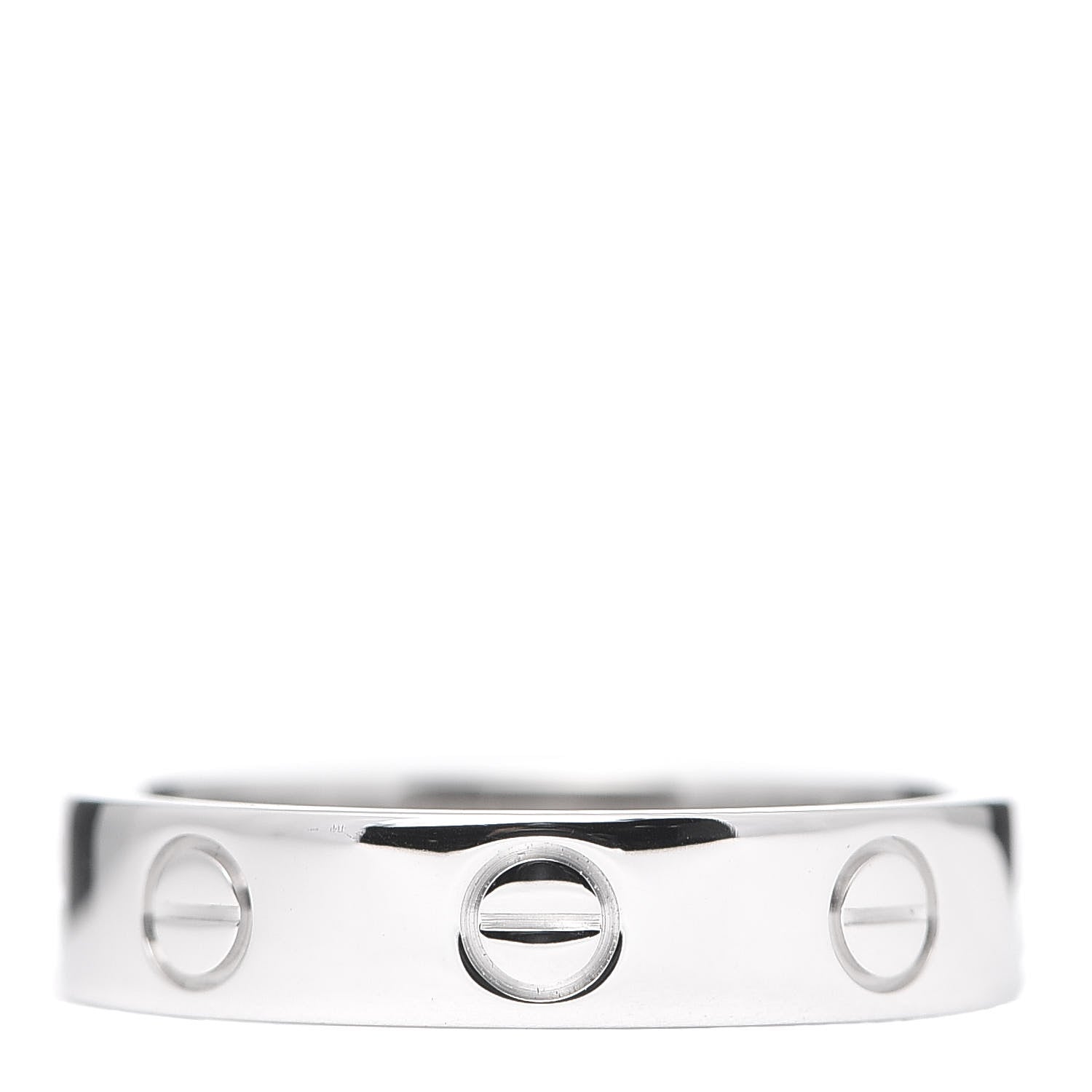 Cartier 18K White Gold Diamond 4mm LOVE Wedding Band Ring 48 4.5 3 of 4
