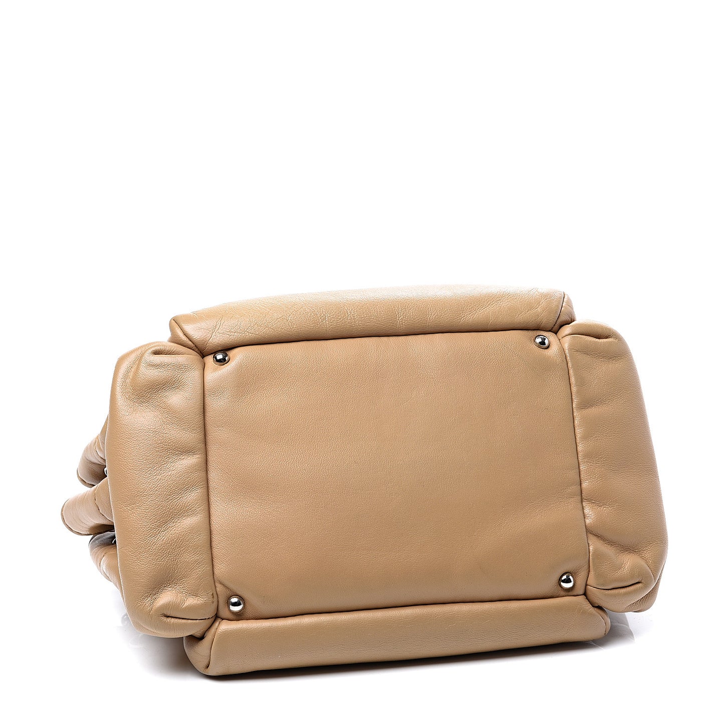 Lambskin Lax Accordion Hobo Beige