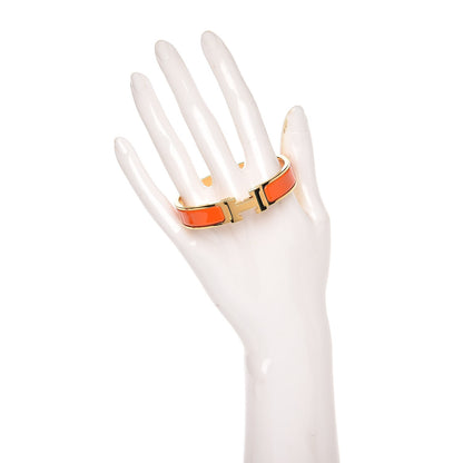 Hermes Enamel Narrow Clic Clac H Bracelet PM Orange 2 of 6