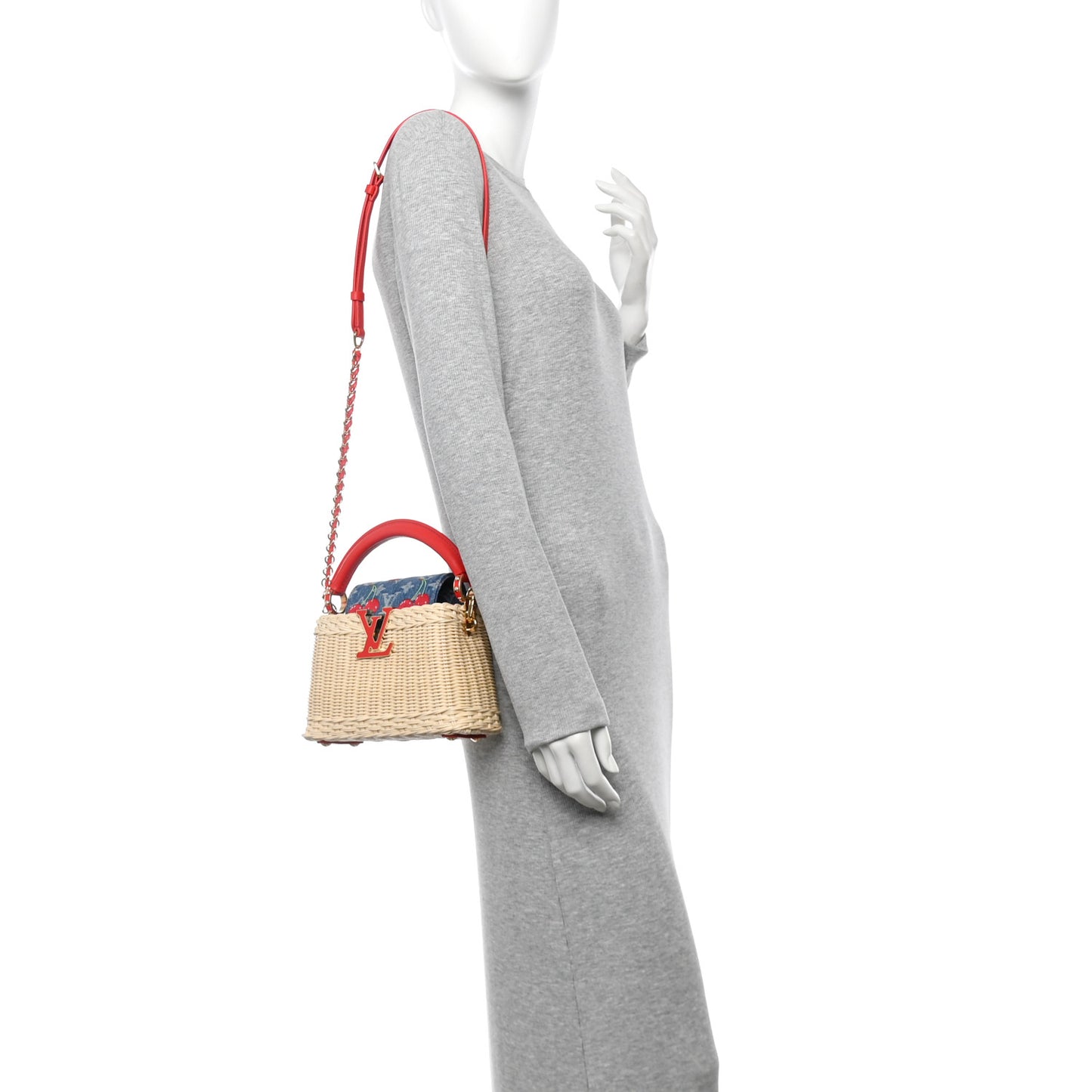 LV X TM Rattan Denim Calfskin Cerises Capucines Mini
