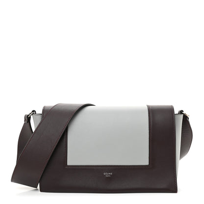 Celine Shiny Smooth Calfskin Medium Frame Shoulder Bag Burgundy Pearl Blue 1 of 8