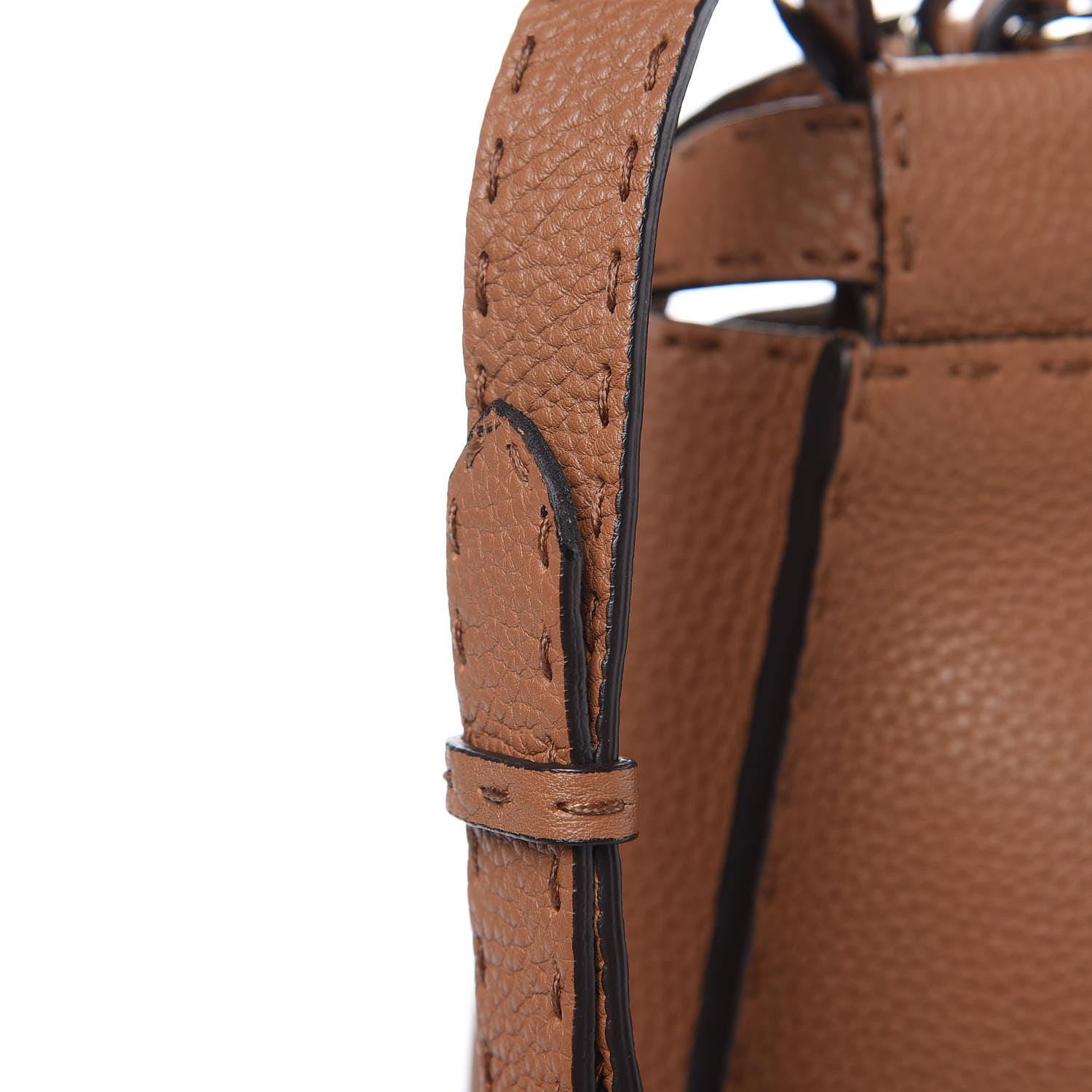 Fendi Cuoio Romano Selleria Bi-Color Medium Peekaboo Iconic Satchel Mou Deserto 13 of 13