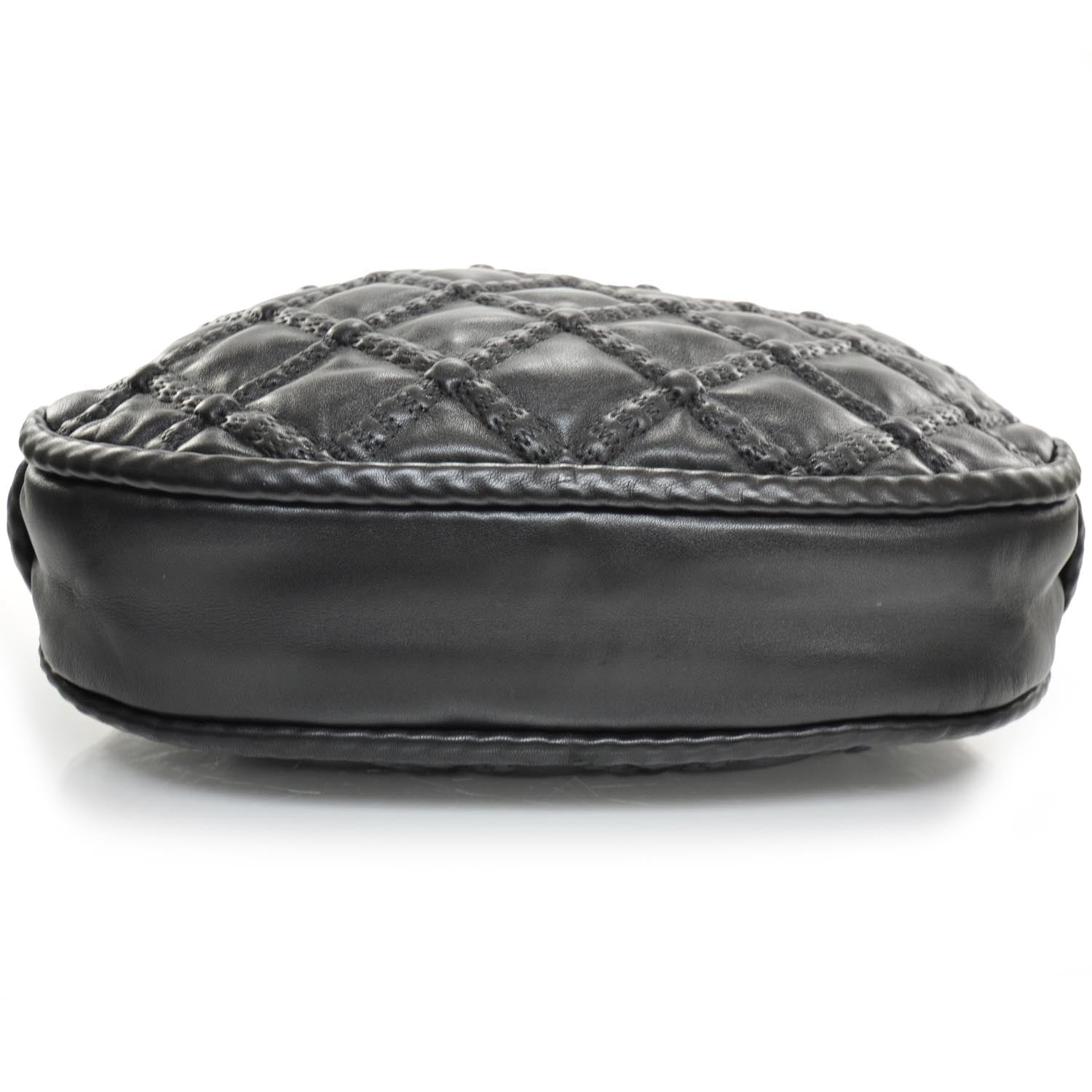 Chanel Quilted Lambskin Hidden Chain Hobo Black 4 of 11