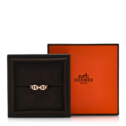 Hermes 18K Rose Gold PM Chaine d'Ancre Enchainee Ring 52 6 7 of 7