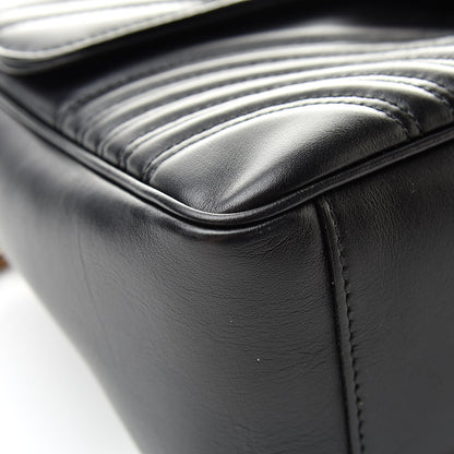 Gucci Calfskin Matelasse Small GG Marmont Top Handle Shoulder Bag Black 9 of 17
