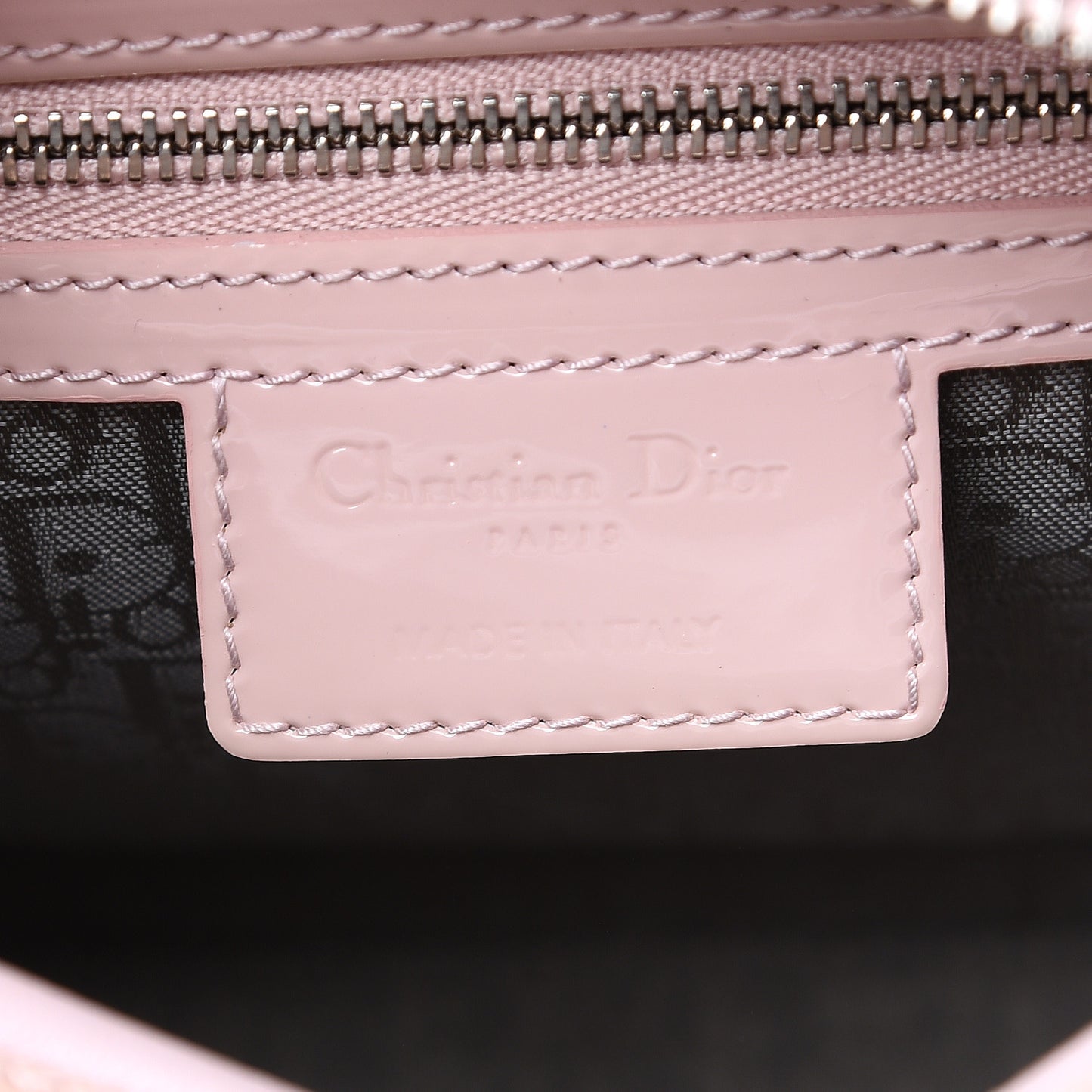 Patent Cannage Medium Lady Dior Rose Clair