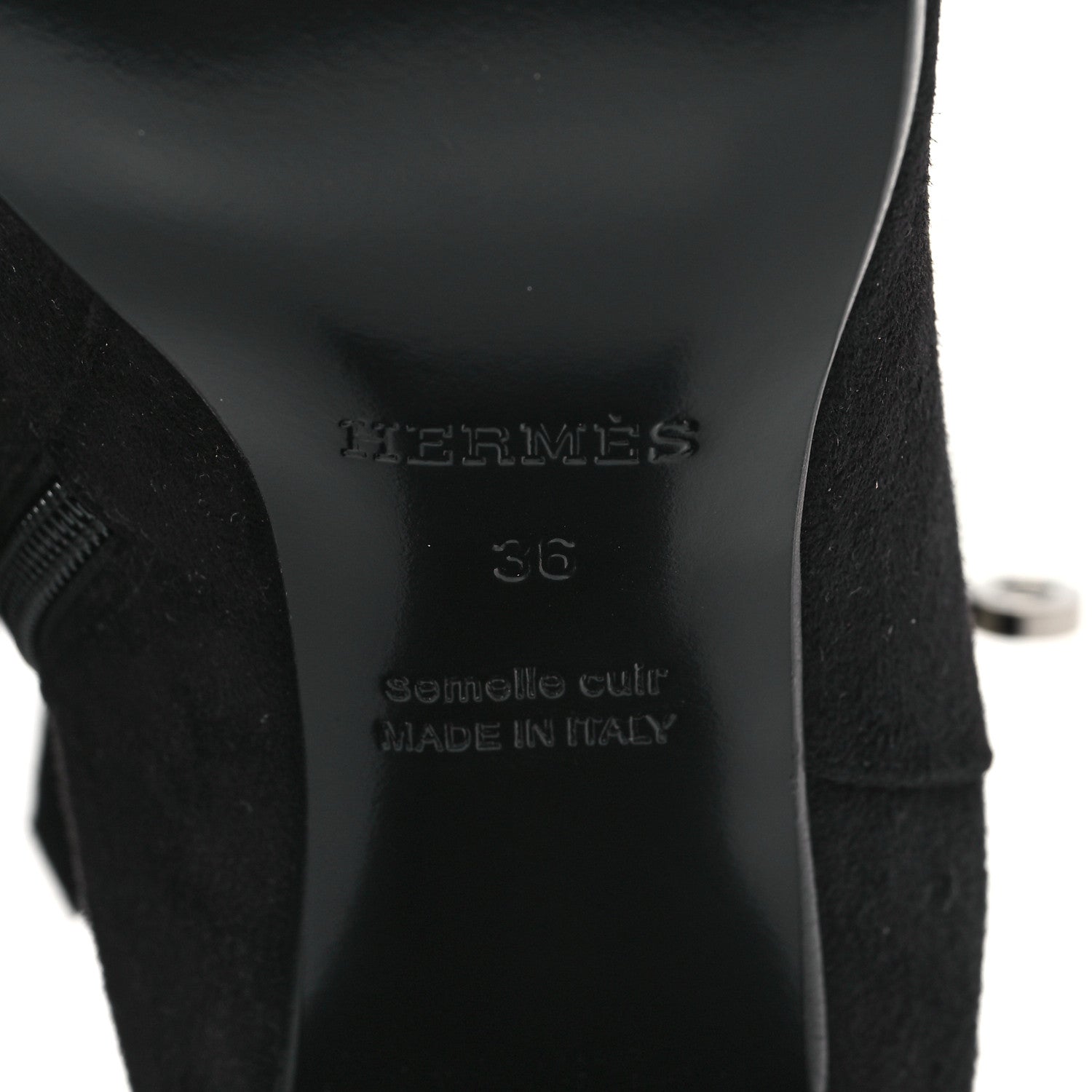 Hermes Suede Goatskin Saint Germain Ankle Boots 36 Black 6 of 9