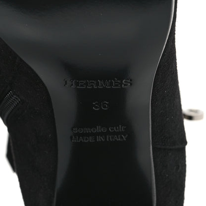 Hermes Suede Goatskin Saint Germain Ankle Boots 36 Black 6 of 9
