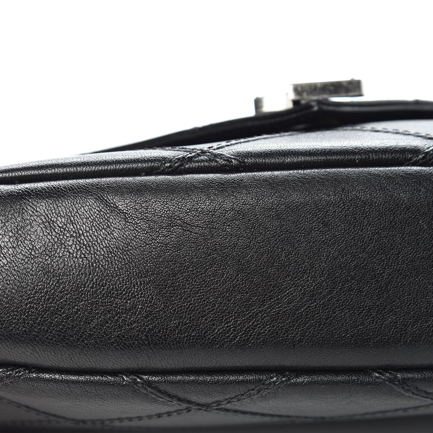 Calfskin Matelasse Diamond Quilted Monogram Medium College Bag Black