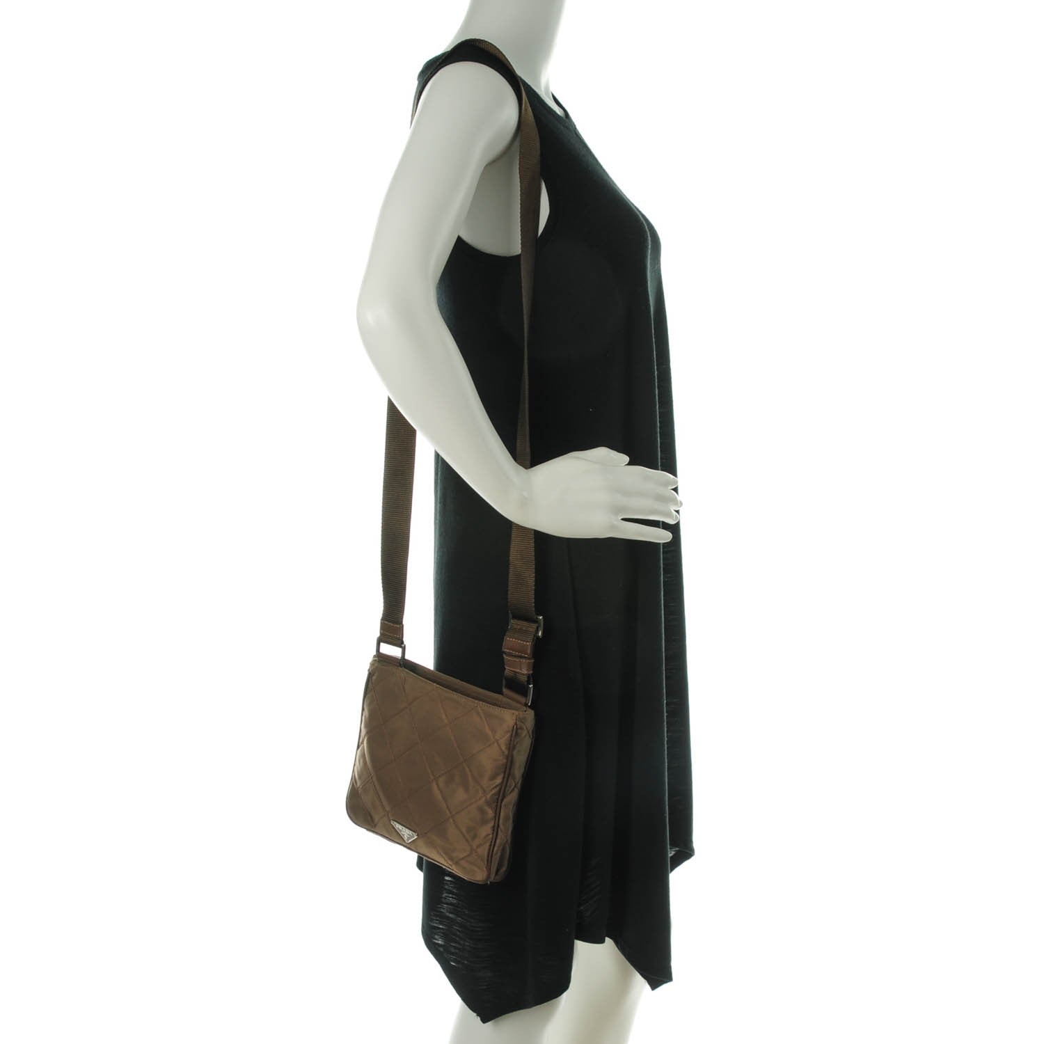 Prada Tessuto Nylon Saffiano Quilted Crossbody Bag Corinto 2 of 8