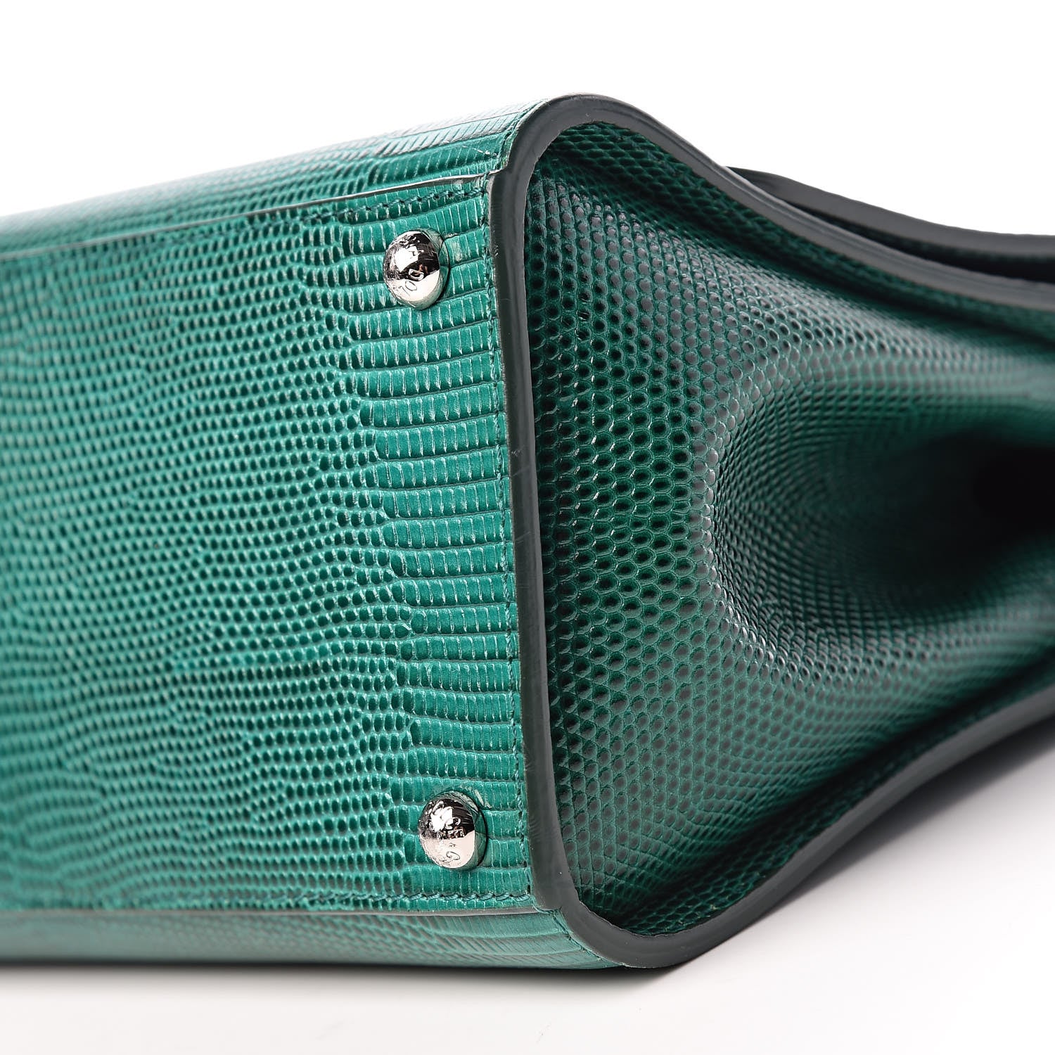 Dolce & Gabbana Lizard Calfskin Embossed Small Monica Top Handle Bag Green 10 of 13