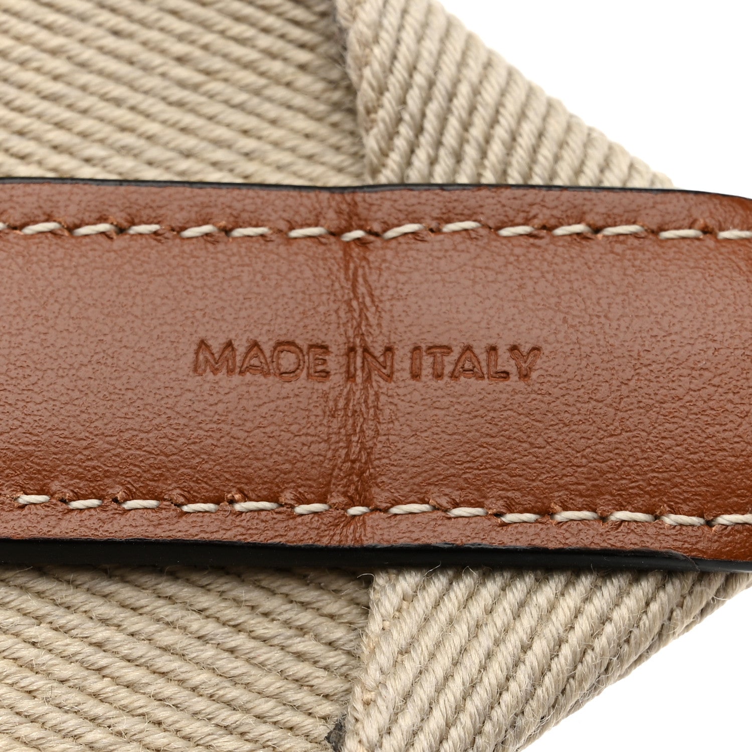 Celine Jacquard Wool Logo Short Strap Beige White 4 of 6