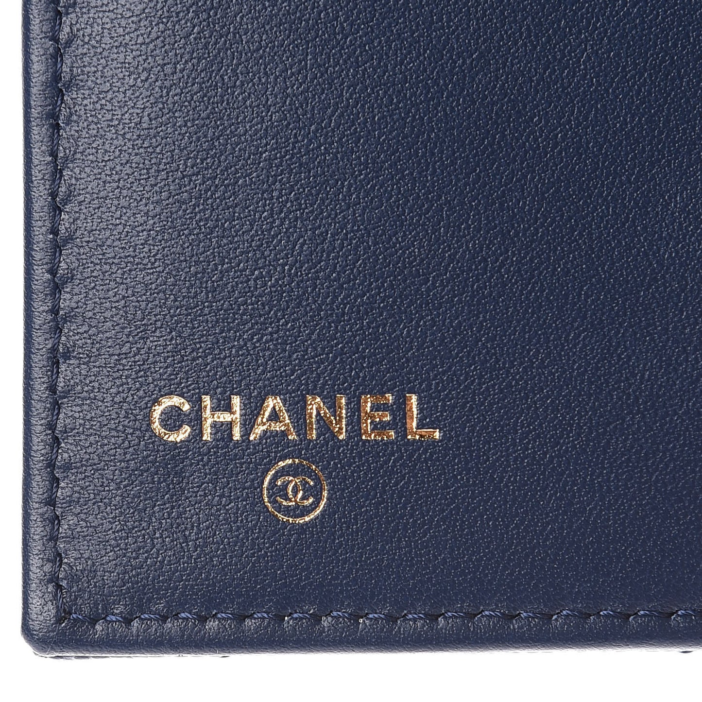 Caviar Quilted Medium Flap Wallet Dark Blue