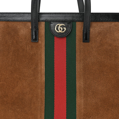 Gucci Suede Patent Web Ophidia Vertical Tote Nocciola Black 8 of 11