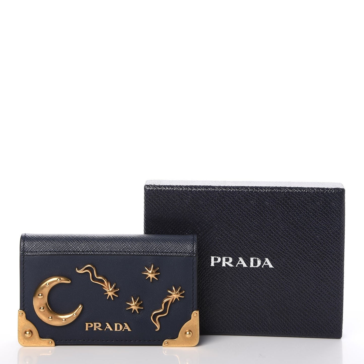 City Calf Saffiano Cahier Astrology Card Case Baltico