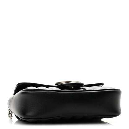 Gucci Calfskin Matelasse Aria Super Mini GG Marmont Shoulder Bag Black 4 of 11
