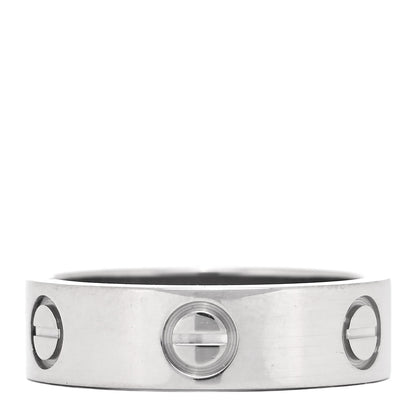 Cartier 18K White Gold 5.5mm LOVE Ring 53 6.5 2 of 8