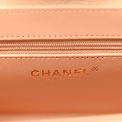 Chanel Shiny Aged Calfskin Quilted Nano Kelly Shopper Beige 6 of 10
