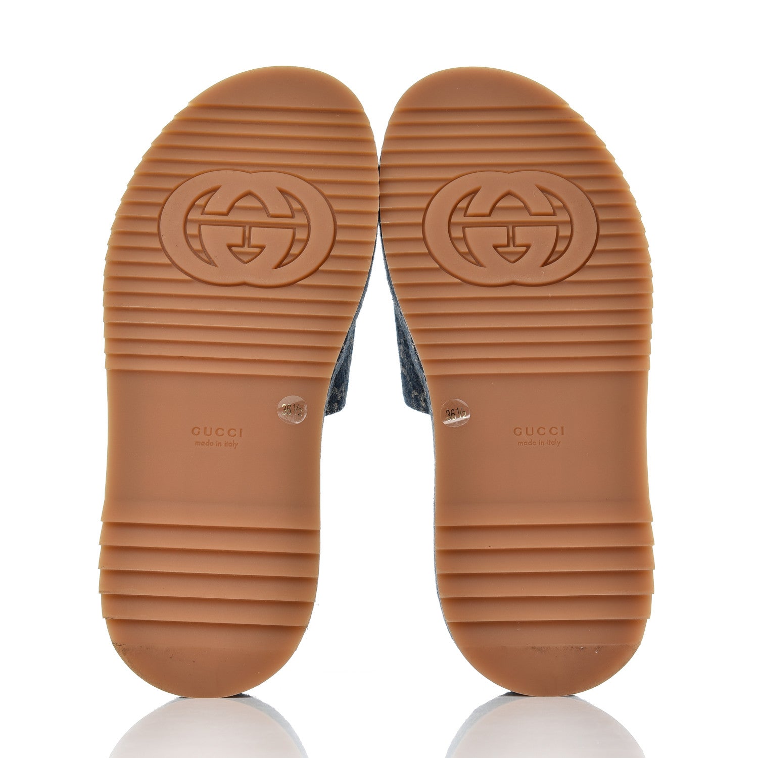 Gucci New Denim GG Monogram Angelina Platform 55mm Slide Sandals 36.5 Blue Tea 5 of 10