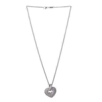 Chopard 18K White Gold Happy Diamonds Icons Pave Heart Pendant Necklace 3 of 6
