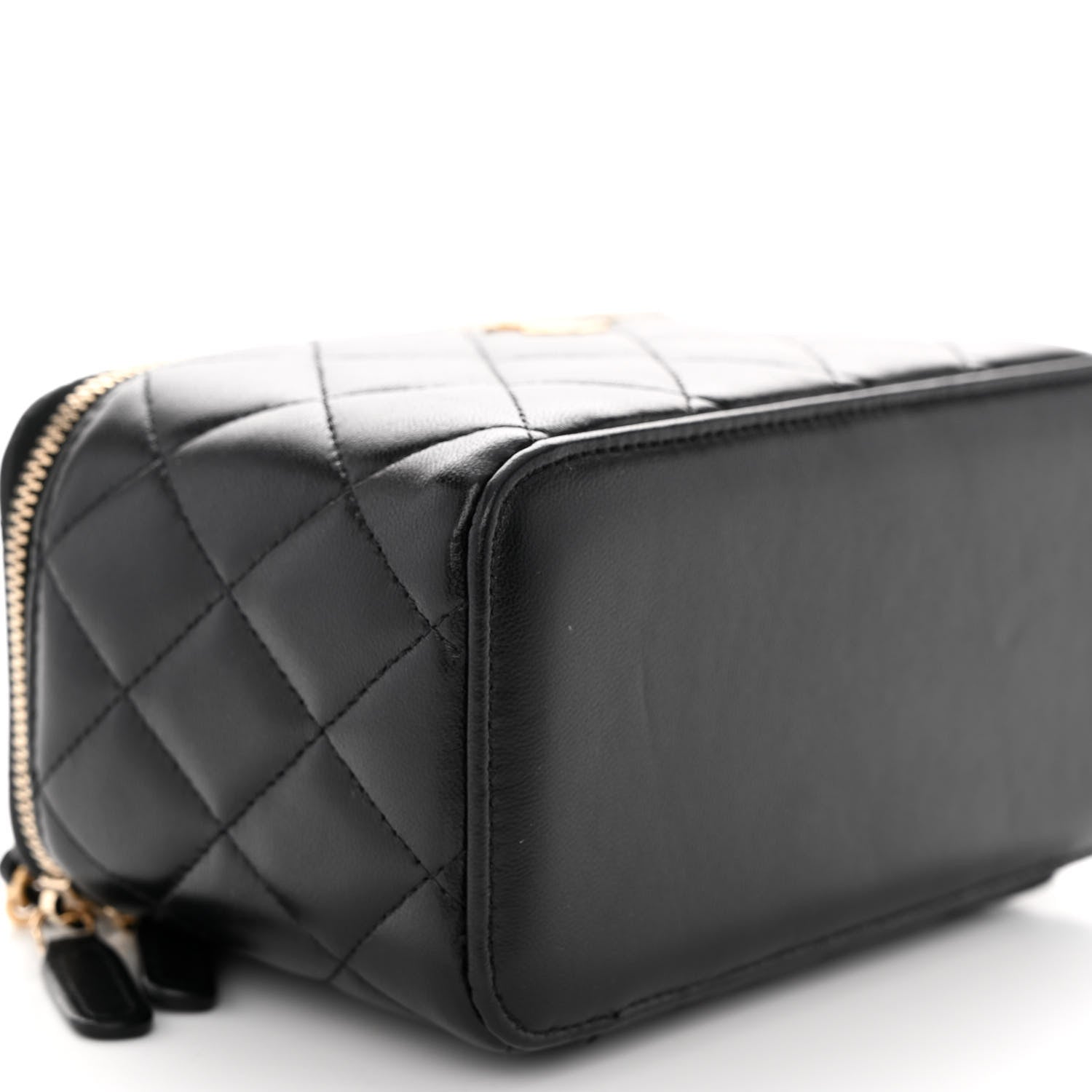 Chanel Lambskin Quilted Small Top Handle Vanity Case With Chain Black 9 of 10