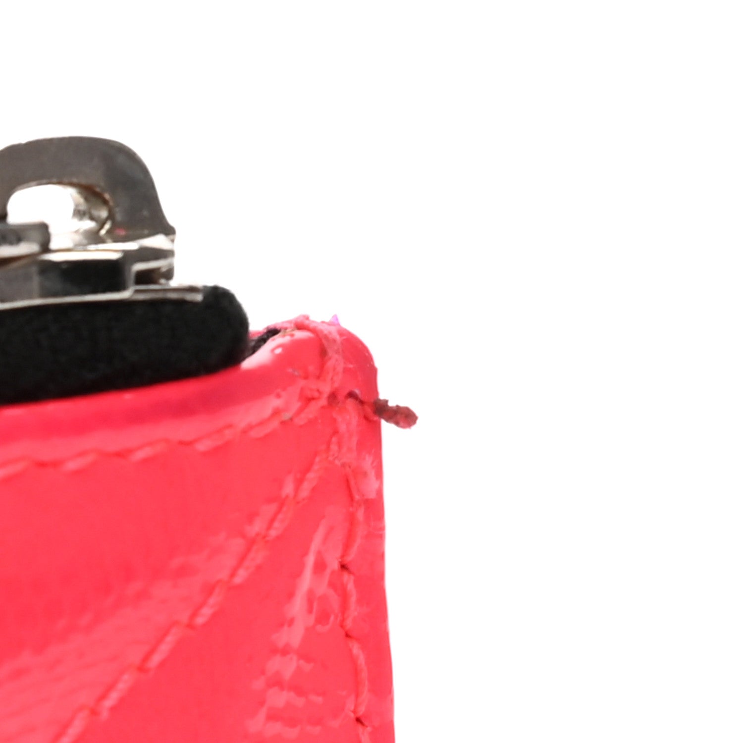 Saint Laurent Patent Grain De Poudre Matelasse Chevron Monogram Bill Pouch Neon Pink 10 of 12