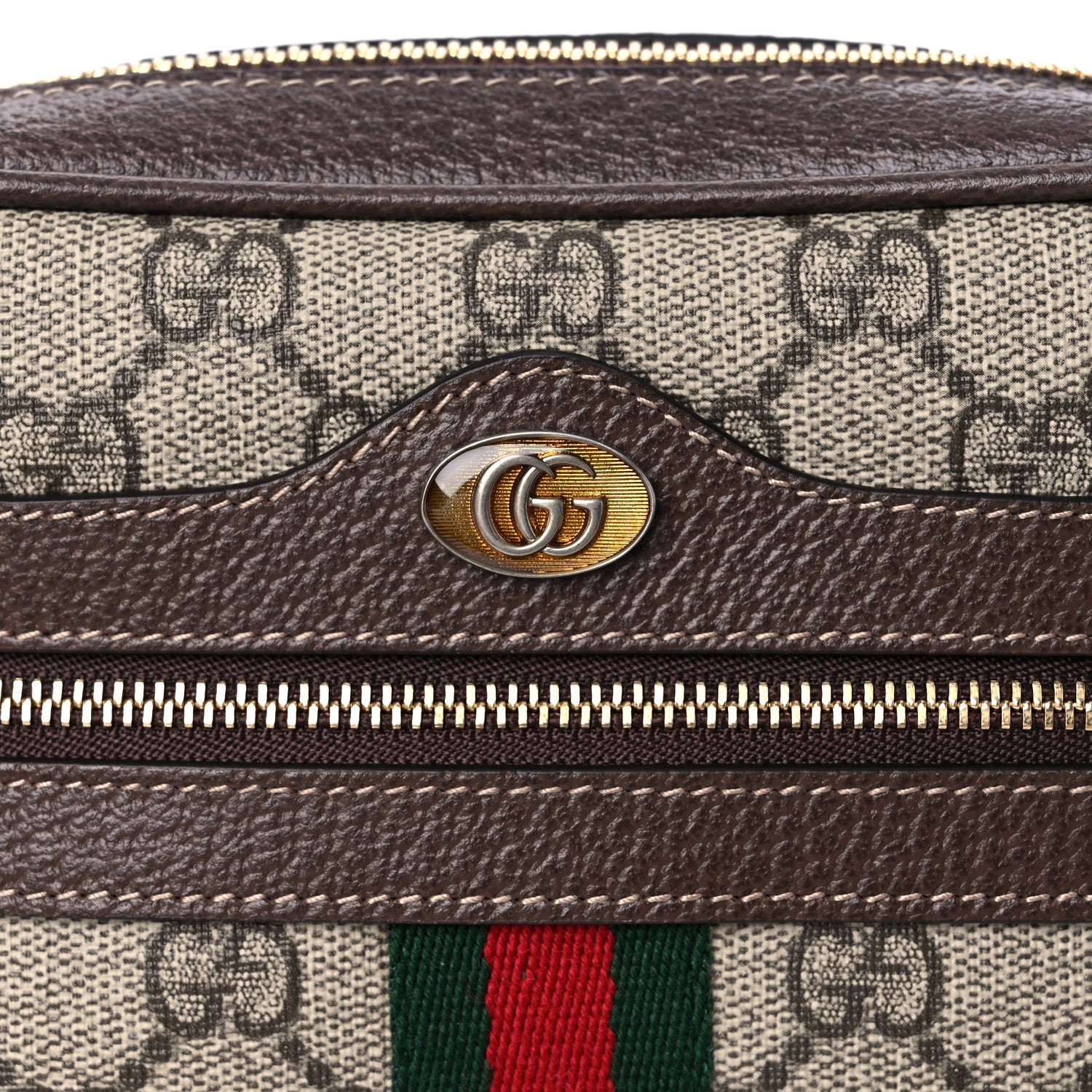 Gucci GG Supreme Monogram Web Mini Ophidia Shoulder Bag Brown 10 of 11