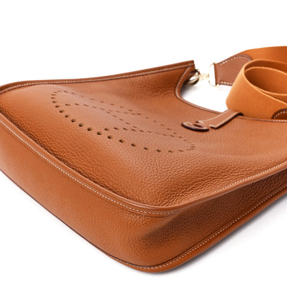 Hermes Taurillon Clemence Evelyne PM Gold 10 of 10