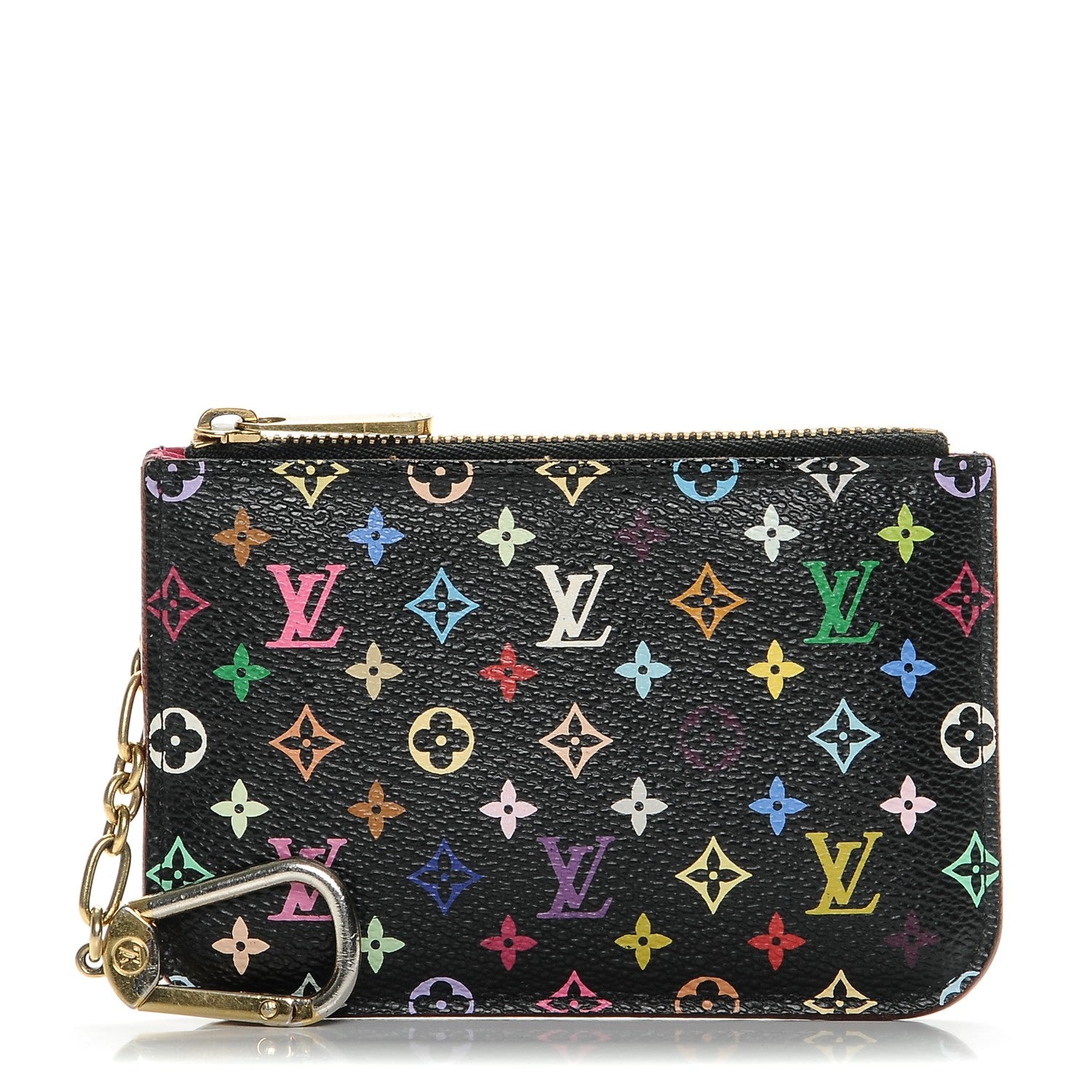 Louis Vuitton Monogram Multicolor Key Pouch Black Grenade 1 of 6