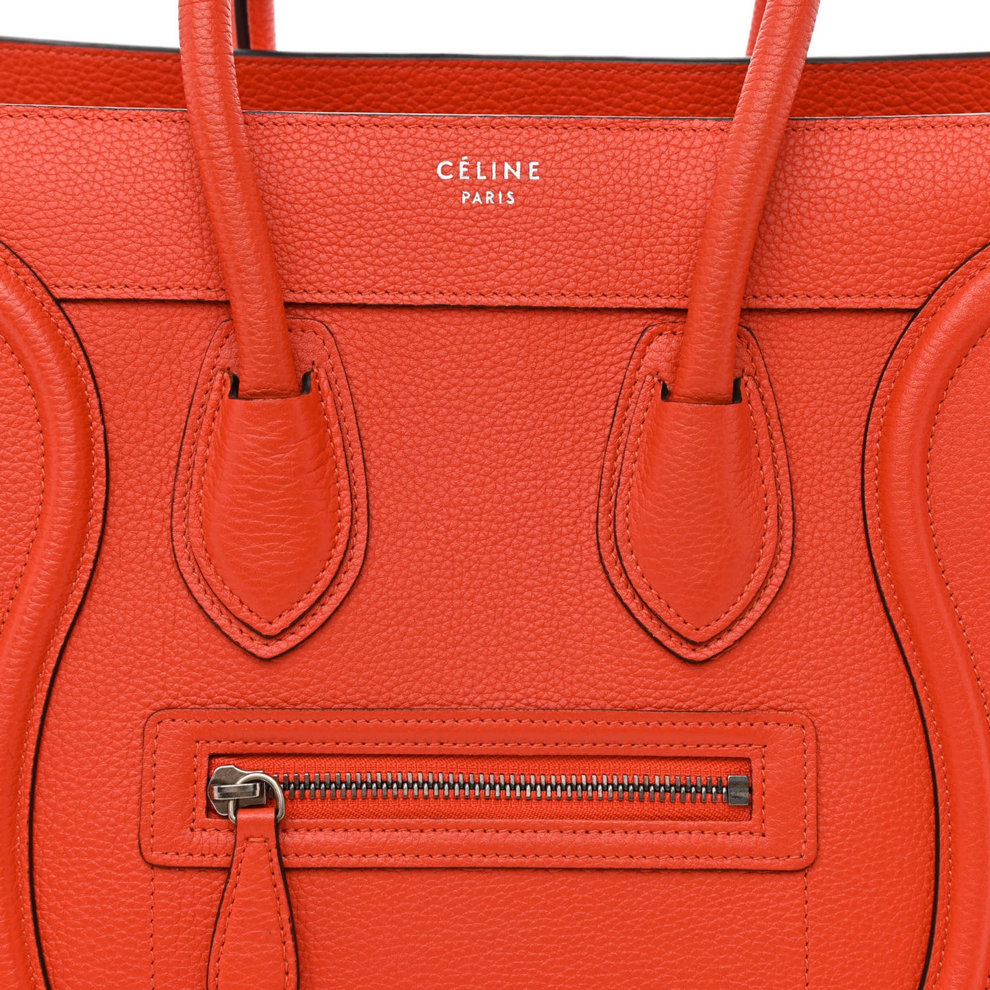 Drummed Calfskin Micro Luggage Vermillion