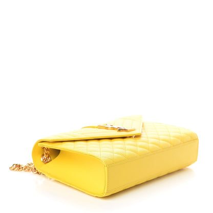 Saint Laurent Grain De Poudre Textured Mixed Matelasse Triquilt Medium Monogram Satchel Mimosa 4 of 10