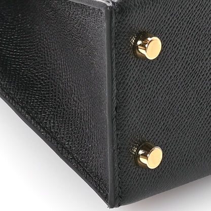 Hermes Madame Calfskin Shiny Alligator Mini Kelly Sellier Touch 20 Black 8 of 10
