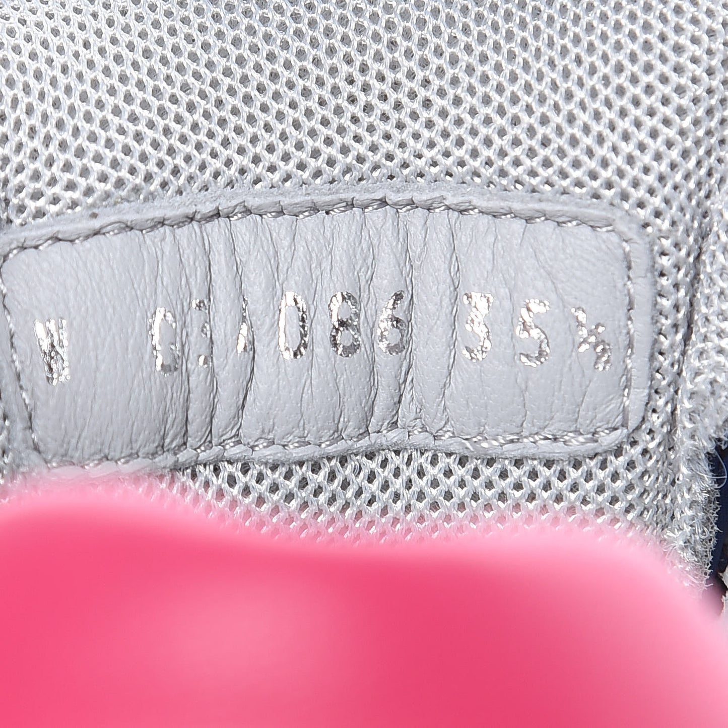Wool Nylon Lambskin Suede Calfskin Womens Logo Sneakers 35.5 Navy Pink