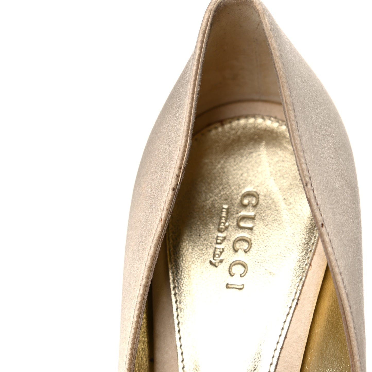 Satin Crystal Peep Toe Pumps 8 Champagne