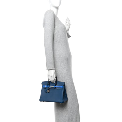 Hermes Epsom Tri-Color Birkin 25 Deep Bleu Bleu Hydra Black 2 of 13